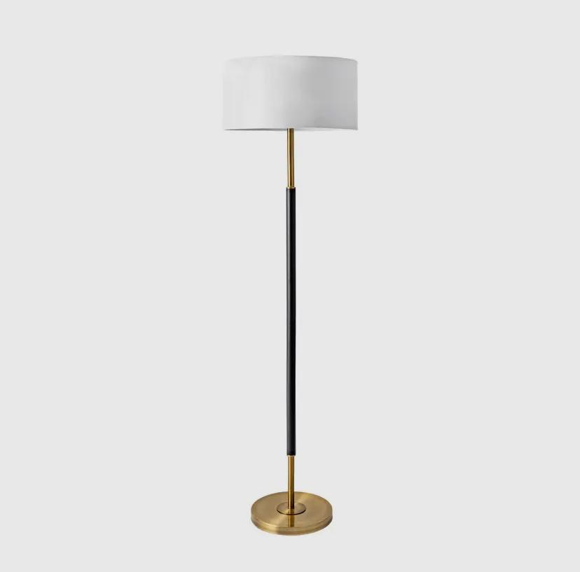 Marshall 61” Metal Floor Lamp with Fabric Drum Shade