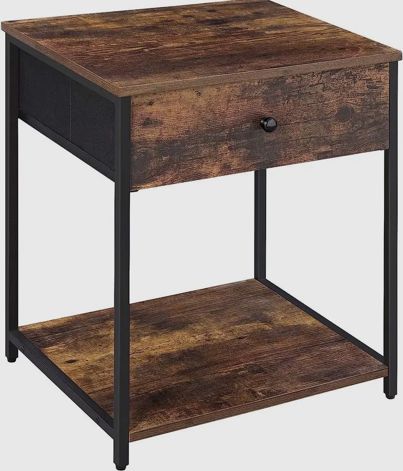 Farmhouse 2-Tier Round Side Table Set of Two