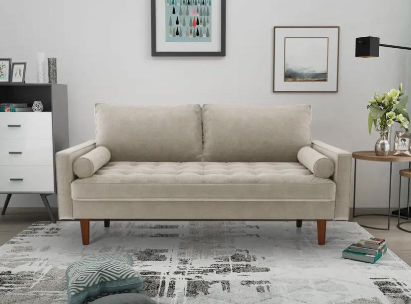 Miller Sofa (White/Black) - Mid-Century Modern 3-Seater