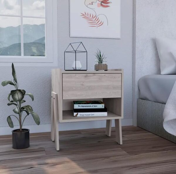 Joy Nightstand with Open Shelf and Drawer